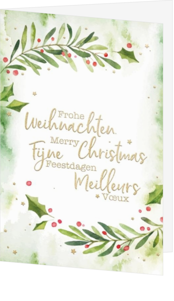 Weihnachtskarte - Aquarell Weihnachtszweige