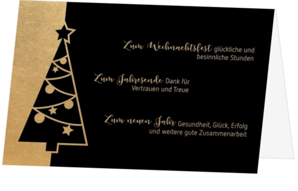 Weihnachtskarte - Goldener Weihnachtsbaum