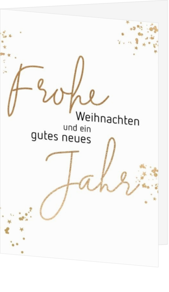 Weihnachtskarte - Schwarz, weiß und gold