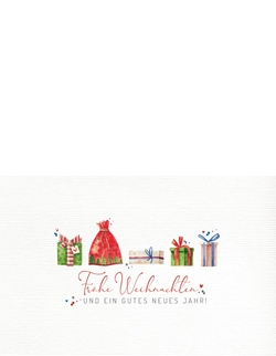 Weihnachtskarte   Aquarellgeschenken Rückseite/Vorderseite