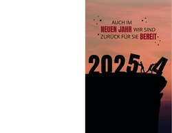 Weihnachtskarte   Hallo 2025 Rückseite/Vorderseite