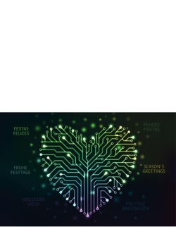 Weihnachtskarte   PCB Herz Rückseite/Vorderseite