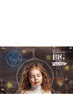 Weihnachtskarte   Dream Big Rückseite/Vorderseite