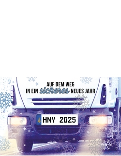 Weihnachtskarte   Auf dem Weg in ein sicheres 2025 Rückseite/Vorderseite