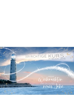 Weihnachtskarte   Der richtige Kurs Rückseite/Vorderseite