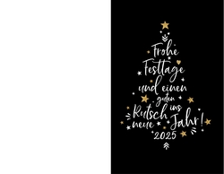 Weihnachtskarte   Typografischer Weihnachtsbaum Rückseite/Vorderseite